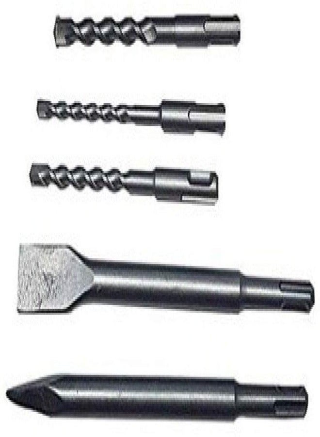 مجموعة مثاقب وأزاميل مطرقة من إنديترست، تتضمن إزميلين للتكسير، مقاس 6 × 110 مم - مجموعة من 5 قطع